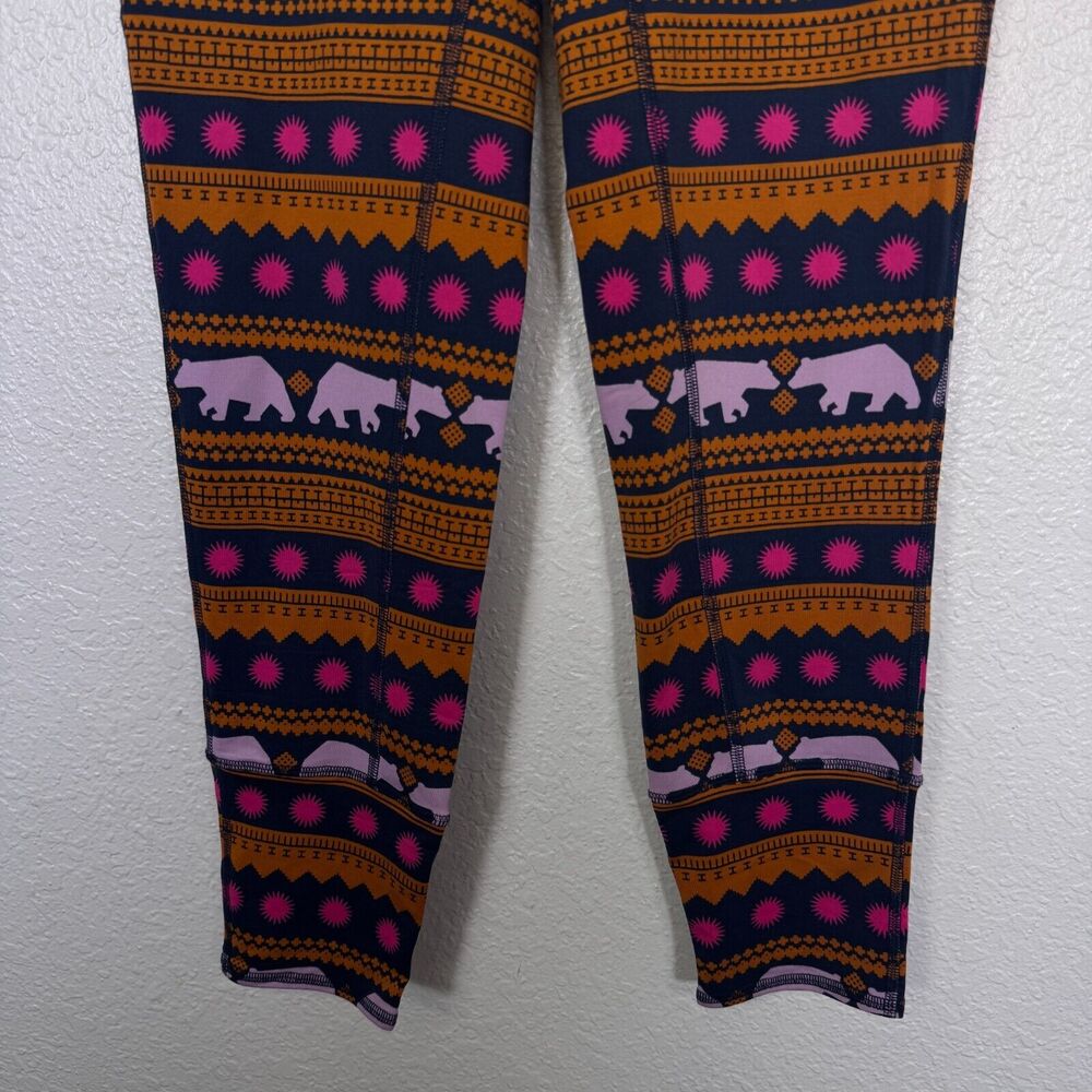 Free People Fireside Base Layer Leggings Womens Large Pants Bear Stripe Ski Snow - Picture 6 of 12